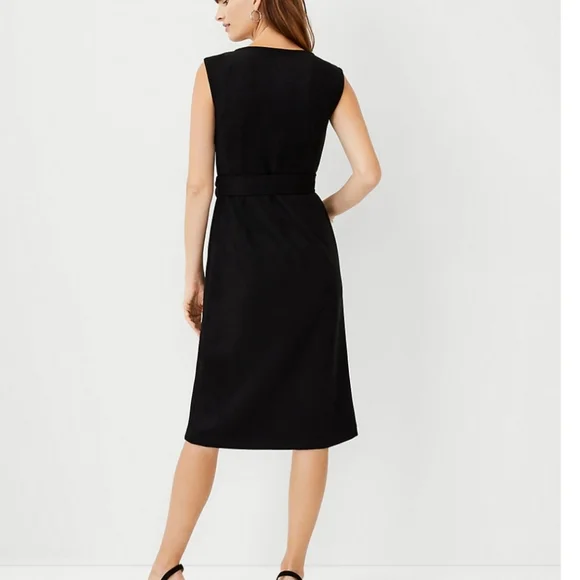 💕♥️ ANN TAYLOR Faux Suede Wrap Midi Dress - Picture 3 of 5